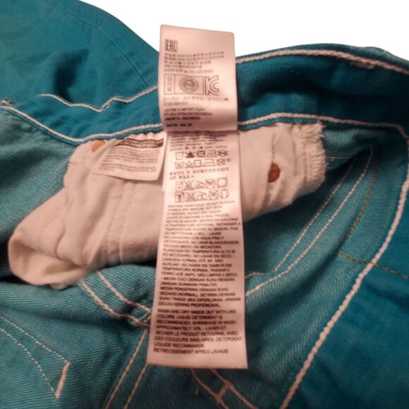 Levi’s 501 Button Fly Jeans Men’s 36x34 Bright Teal Blue Rare Color Edition Clas - Picture 7 of 10